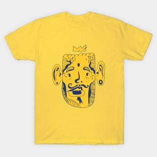 Navy Gold Strange King Pierre T-Shirt